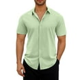 thumbnail image 1 of Iugvhana Mens Casual Shirts Short Sleeve Button Down Shirt Wrinkle Free Summer Beach Shirt for Vacation Wedding Mint Green XXL, 1 of 6
