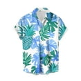 thumbnail image 1 of Iugvhana Mens Hawaiian Shirt Short Sleeve Button Down Shirts Tropical Summer Beach Shirts Casual Floral Aloha Shirts Blue XXXXL, 1 of 3