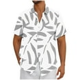 thumbnail image 1 of Iugvhana Mens Hawaiian Shirts Casual Beach Summer Shirt Floral Button Down Tropical Holiday Short Sleeve Shirts White#2 L, 1 of 5