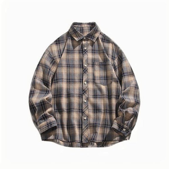 Iugvhana Mens Oversized Flannel Shirt Long Sleeve Plaid Flannel Shirt Loose Casual Button Down Shirts Relaxed Fit Navy#2 XL