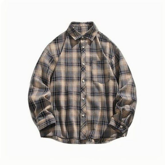 Iugvhana Mens Oversized Flannel Shirt Long Sleeve Plaid Flannel Shirt Loose Casual Button Down Shirts Relaxed Fit Navy#2 XXL