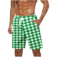 thumbnail image 1 of Iugvhana Mens Plaid Pajama Shorts Pj Shorts Loose Drawstring Pocket Lounge Sleep Shorts with Elastic Waistband Casual Summer Beach Shorts Mint Green M, 1 of 5