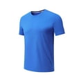 thumbnail image 1 of Iugvhana Mens Quicking Dry Mesh Shirts Breathable Running Shirt Round Neck Summer Short Sleeve Tees Tops Workout T-Shirt Blue XL, 1 of 9