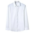 thumbnail image 1 of Iugvhana Mens Relaxed Fit Shirts Casual Solid Color Regular-Fit Button Down Shirt Top Big and Tall Long Sleeve Shirts White XXXXXL, 1 of 7