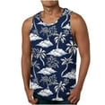 thumbnail image 1 of Iugvhana Mens Retro Hawaiian Print Tank Tops Beach Summer Sleeveless Shirts Casual Vacation Tanks Muscle Gym Tank Top White#5 XXXL, 1 of 4