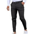thumbnail image 1 of Iugvhana Mens Slim Fit Dress Pants Stretch Casual Business Office Work Formal Trousers with Pockets Straight-Leg Daily Thin Dress Pants Dark Gray XL, 1 of 1