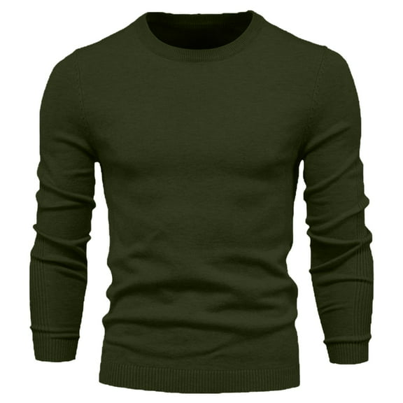 Iugvhana Mens Solid Color Crewneck Sweater Casual Base Knit Pullover Sweater Drop Shoulder Fashion Knitted Sweaters Green XXL
