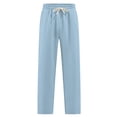 thumbnail image 1 of Iugvhana Mens Straight Athletic Pants Loose Fit Drawstring Knit Textured Joggers Pants Elastic Waist Wide Leg Running Workout Casual Sweatpants Light Blue XL, 1 of 3