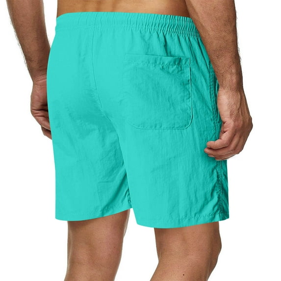 Iugvhana Mens Summer Pants,Plus Size Summer Shorts for Men,Men's Casual Solid Quick Drying Beach Pants Elastic Waist Half Pant Mint Green XXXL