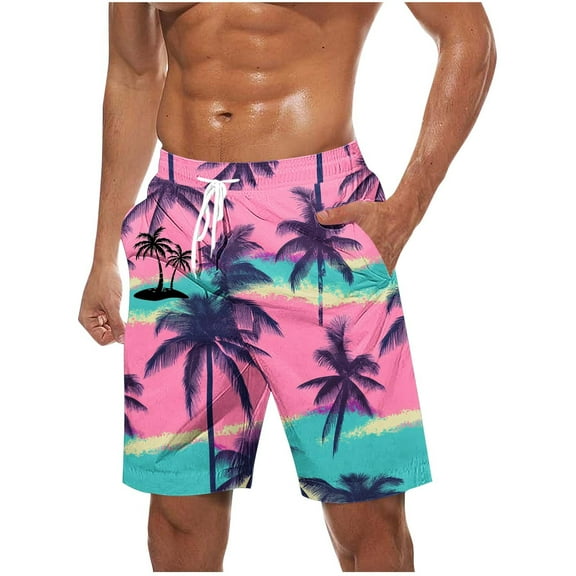 Iugvhana Mens Swim Trunks Shorts, Quick Dry Mens Boardshorts, Hawaiian Summer Beach Mens Bathing Suits with Drawstring Multicolor#4 XXXXXL