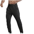 thumbnail image 1 of Iugvhana Mens Training Pants Drawstring Elastic Waist Quick Dry Athletic Joggers Pants Breathable Gym Running Workout Trousers with Pocket Black L, 1 of 6