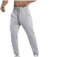 thumbnail image 1 of Iugvhana Mens Training Pants Drawstring Elastic Waist Quick Dry Athletic Joggers Pants Breathable Gym Running Workout Trousers with Pocket Gray L, 1 of 6