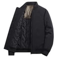 thumbnail image 1 of Iugvhana Mens Winter Jacket Quilted Lined Thicken Zipper Jacket Warm Thermal Casual Long Sleeve Windproof Jacket Coat with Pocket Black S, 1 of 9