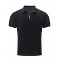 thumbnail image 1 of Iugvhana Mesh Polo Shirts for Men Zipper Short Sleeve Lightweight Breathable Qucik Dry Sports Casual Collared Shirt Black XXXL, 1 of 4
