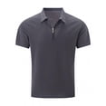 thumbnail image 1 of Iugvhana Mesh Polo Shirts for Men Zipper Short Sleeve Lightweight Breathable Qucik Dry Sports Casual Collared Shirt Dark Gray XXXL, 1 of 3