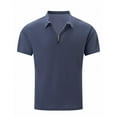 thumbnail image 1 of Iugvhana Mesh Polo Shirts for Men Zipper Short Sleeve Lightweight Breathable Qucik Dry Sports Casual Collared Shirt Navy XXL, 1 of 5