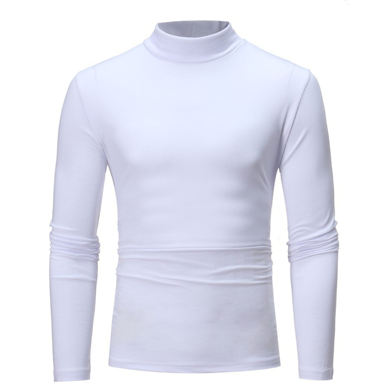 Iugvhana Mock Turtleneck Shirts for Men Fashion Casual Solid Long ...
