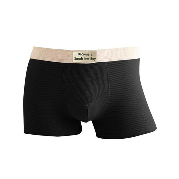 Iugvhana Organic Cotton Men's Boxer Briefs – Anti-Chafing & Moisture-Wicking Underwear for Sports & Daily Comfort Black XXXL