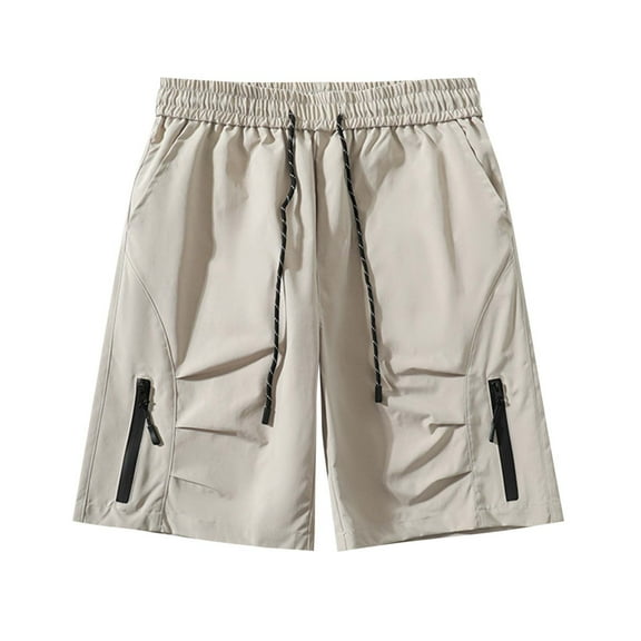 Iugvhana Plus Size Shorts for Men Loose Breathable Summer Sports Shorts Drawstring Elastic Waist Shorts for Outdoor Gray L