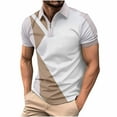 thumbnail image 1 of Iugvhana Polo Shirt for Men Short Sleeve Zipper Golf Polo Moisture Wicking Collared Tennis T-Shirt Tops Workout Tee Khaki M, 1 of 2
