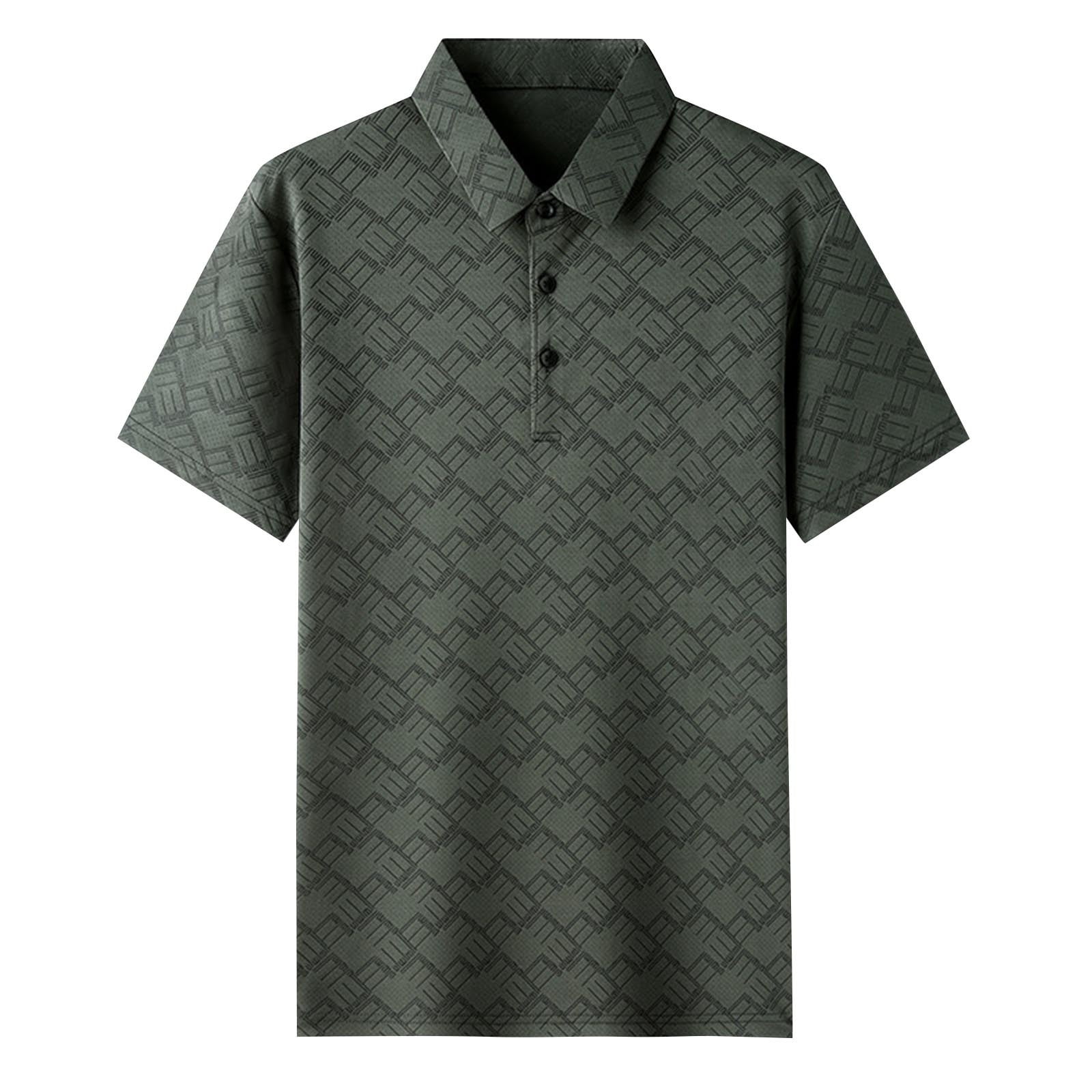 Iugvhana Short Sleeve Polo Shirt for Men, Moisture Wicking Golf Shirt ...
