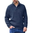 thumbnail image 1 of Iugvhana Stand-Up Collar Sweaters for Men Daily Casual Pullover Rib Design Knitted Slim Fit Lightweight Long Sleeve Sweater Dark Blue XXXXL, 1 of 5