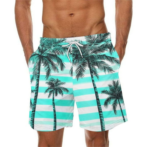 Iugvhana Summer Beach Mens Swim Trunks Hawaiian Tropical Swimming Trunks Men's Bathing Suit Quick Dry Swim Shorts Multicolor XXXXL