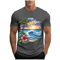 thumbnail image 1 of Iugvhana Tee Shirts Mens T-Shirts for Men Graphic T-Shirt Hawaiian Beach Summer T Shirts Short Sleeve Crewneck Tee Dark Gray M, 1 of 5