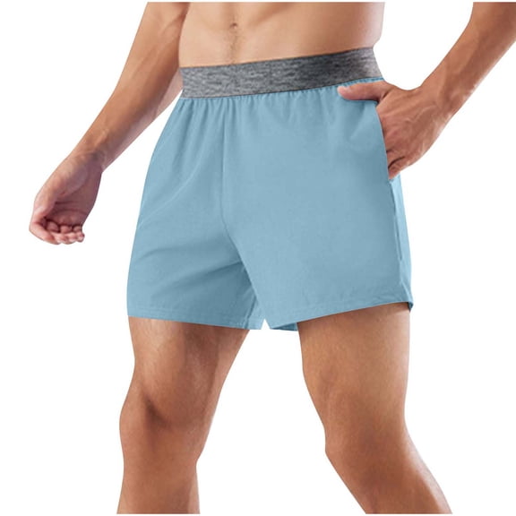 Iugvhana Training Shorts for Men Athletic Running Shorts Quick Dry Workout Shorts Lightweight Sports Fitness Shorts Light Blue M