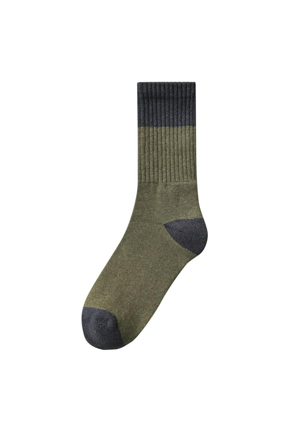 Unisex Comfort Organic Natural Cotton Classic Cushion Crew Socks for Men & Women, One Pair Green Free Size