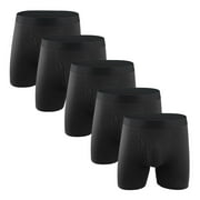 Iugvhana Washable Incontinence Underwear for Men – Leak-Proof Absorbent Boxer Briefs, Reusable Cotton 4/5/6 Pack for Active Lifestyles Black#1 XXL