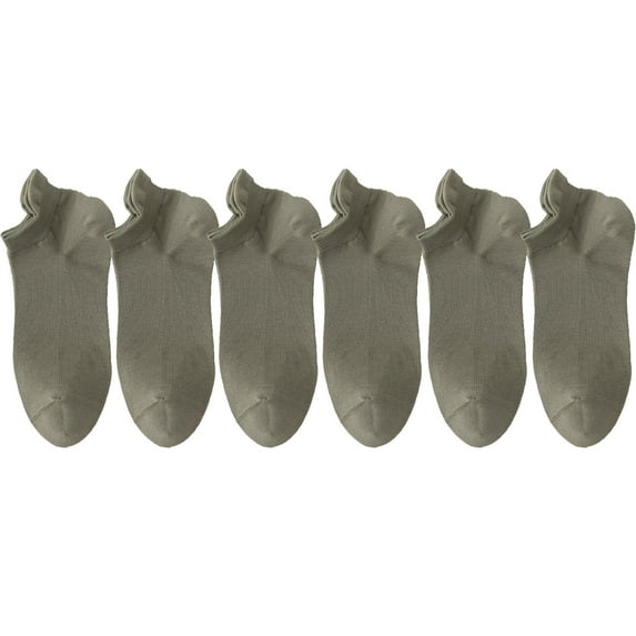 Iugvhana Women & Men's Ankle Socks - Thin Athletic Running, Low Cut No Show Short Socks with Heel Tab, 4/6 Pairs Army Green Free Size