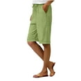 thumbnail image 1 of Iugvhana Women's Bermuda Shorts Summer Casual Drawstring Elastic High Waisted Knee Length Loose Sports Beach Shorts with Pockets Green XXL, 1 of 9