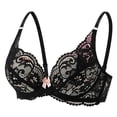 thumbnail image 1 of Iugvhana Women's Lace Bras Push-Up No Underwire Bra Wireless Adjustable Strap Lifting Up Bras Full Coverage Breathable Everyday Bra Black M, 1 of 5