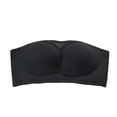 thumbnail image 1 of Iugvhana Women's Mesh Strapless Bra Seamless Breathable Push Up Bra Lift Support Non Slip Bandeau Tube Top Soft Wireless Everyday Bra Black M, 1 of 6