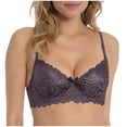thumbnail image 1 of Iugvhana Women's Push Up Lace Bra Lightly Padded Underwire Plunge T-Shirt Bra Lift Up Adjustable Strap Comfortable Everyday Bras Purple XXL, 1 of 8