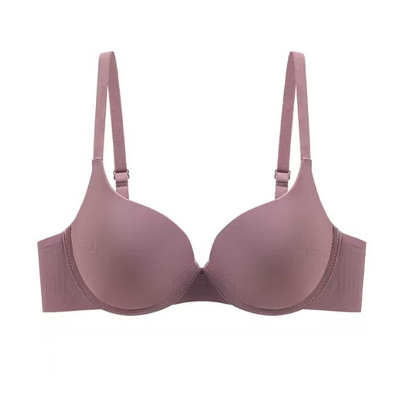 Iugvhana Women's Seamless Bras Adjustable Strap Push Up Underwire Bras Anti-Sagging Full Coverage Support Bras Comfortable Daily Bra Pink 42