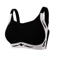 thumbnail image 1 of Iugvhana Women's Seamless Bras Full Coverage Wireless Bra Wide Straps Push Up Bras Anti-Sagging Breathable Everyday Adjustable Bra Black M, 1 of 6