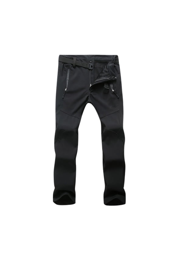 Women's Snow Ski Pants Casual Sherpa Fleece Lined Waterproof Windproof Softshell Insulated Winter Warm Outdoor Hiking Mountain Cargo Pants with Pockets Black 25.99