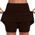 thumbnail image 1 of Iugvhana Womens Skorts with Pockets Lightweight Tummy Control Plus Size Skorts for Women High Waist Solid Color Athletic Sports Skirt Shorts Brown#04 XL, 1 of 5