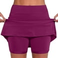 thumbnail image 1 of Iugvhana Womens Skorts with Pockets Lightweight Tummy Control Plus Size Skorts for Women High Waist Solid Color Athletic Sports Skirt Shorts Purple#05 XXXL, 1 of 5