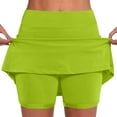 thumbnail image 1 of Iugvhana Womens Skorts with Pockets Lightweight Tummy Control Plus Size Skorts for Women High Waist Solid Color Athletic Sports Skirt Shorts Green#01 XXXXL, 1 of 5