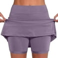 thumbnail image 1 of Iugvhana Womens Skorts with Pockets Lightweight Tummy Control Plus Size Skorts for Women High Waist Solid Color Athletic Sports Skirt Shorts Purple#02 M, 1 of 5