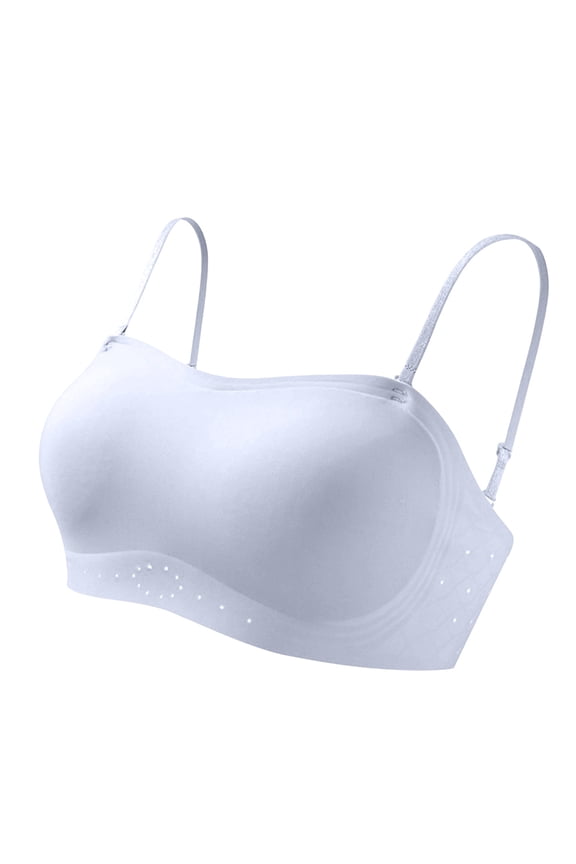 Womens Wireless Bras Seamless No Underwire Square Neck Bra Push Up Adjustable Thin Strap Bras Full Coverage Breathable Bra Blue S