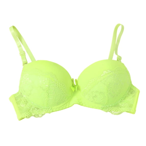Iugvhana Womens Wireless Lace Bras Full Support No Underwire Bras Push Up Comfortable Adjustable Bra Breathable Everyday Full Coverage Bras Green M