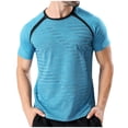 thumbnail image 1 of Iugvhana Workout T-Shirts for Men Stretch Short Sleeve Crewneck T-shirt Lightweight Quick Drying Sport Running Tees Blue S, 1 of 9