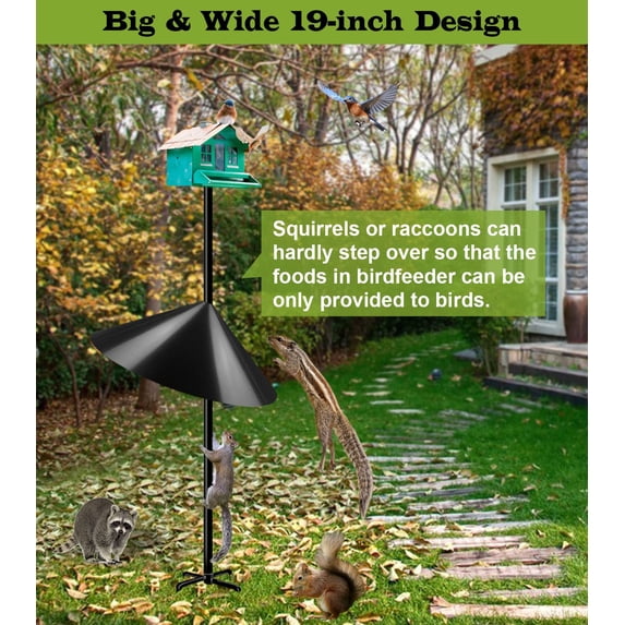 Iuhan 1Pcs Squirrel Baffle for Bird Feeder, 12 14 16 18 Inch Large Rotating Hanging Flapper, Anti-Eating Squirrel Guard, Outdoor Plastic Bird Food Protector for Pole Mounted Feeders