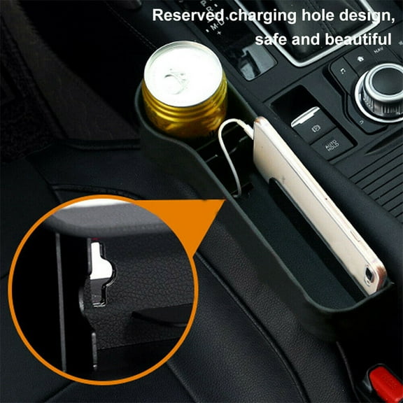 Iuhan 2Pcs Car Seat Gap Organizer, Leak-Proof Storage Bag for Smartphone Water Cup Keys Wallet, Multifunctional Car Accessory for Console Seat Gap, Auto Interior Organizer Box for Sedan SUV Truck