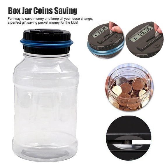 Iuhan 2Pcs Digital Coin Counter Jar, Clear LCD Counting Money Bank ...