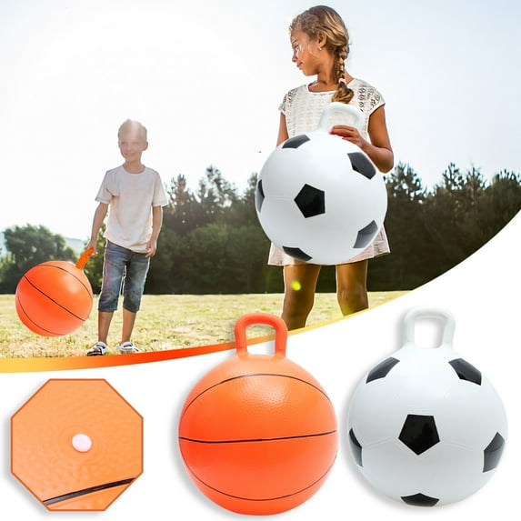 Iuhan 2Pcs Hippity Hop Bouncy Ball, Large Inflatable Jumping RideToywith Handle, PVCKidsAdult Exercise Bouncer for Indoor Outdoor Play Space, Gym Game Activity